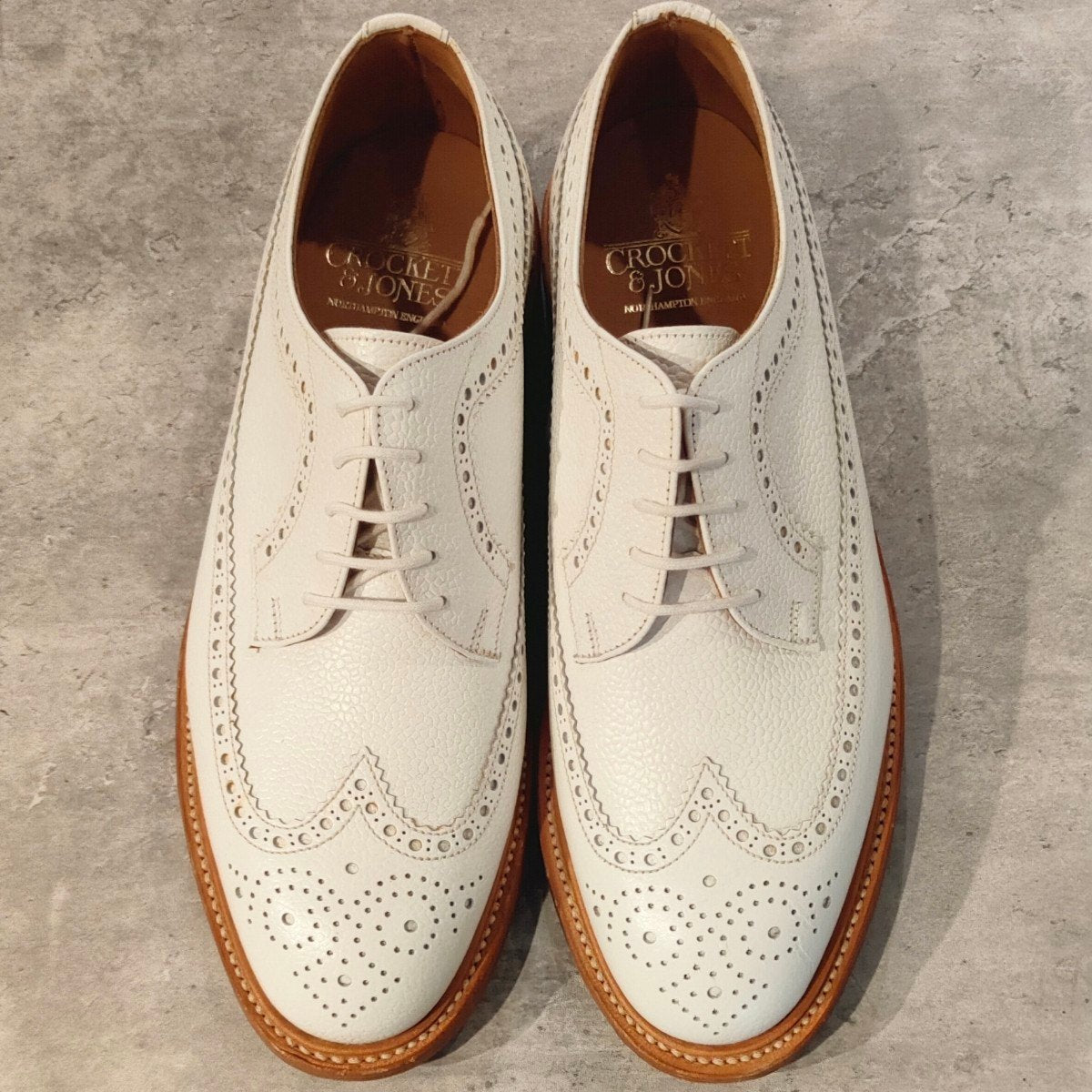 未使用品【CROCKETT&JONES】クロケット＆ジョーンズ チェビオット SUBS LWB グレインレザー ホワイト サイズUK8E