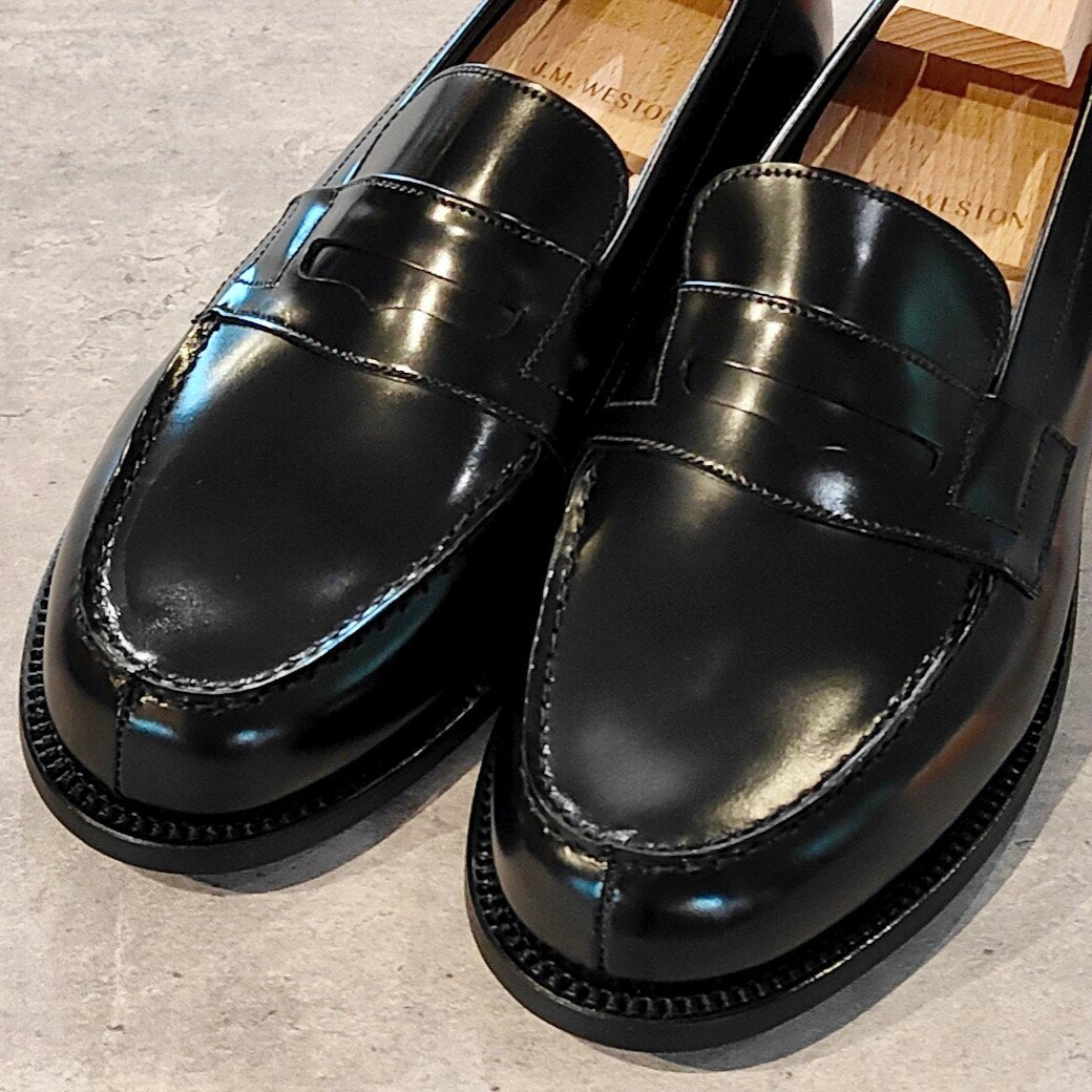 希少 未使用【J.M.WESTON】ジェイエムウエストン 180 シグニチャーローファー 日本橋浜町アトリエ限定 ベビーカーフ ブラックサイズ UK6E 41ラスト