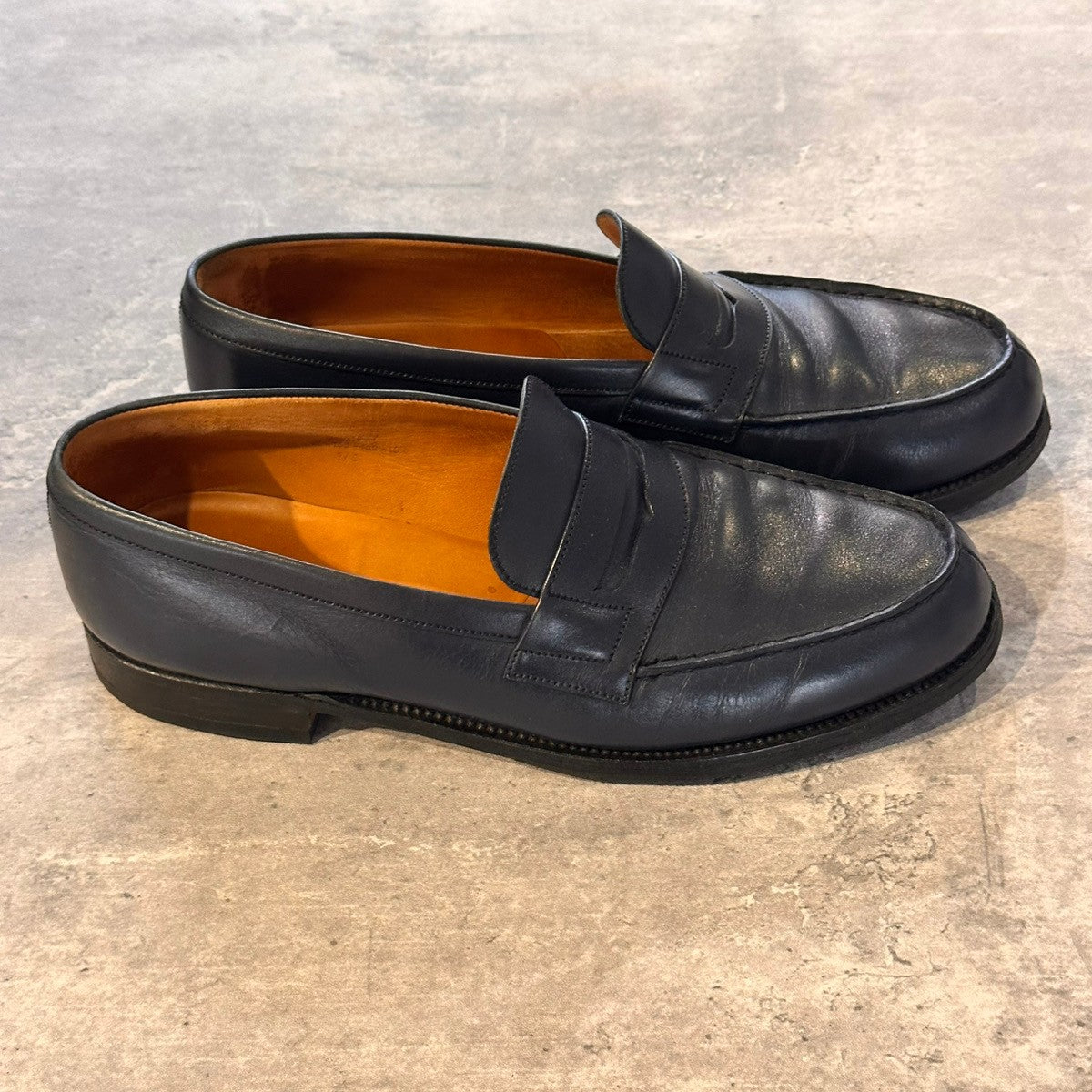 【J.M.WESTON】ジェイエムウエストン 180 シグニチャーローファー ボックスカーフ ブルー サイズUK7.5C 41ラスト