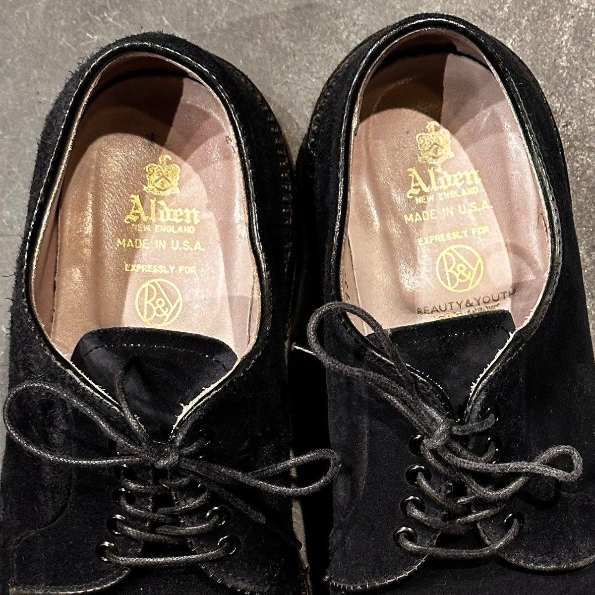 希少【ALDEN】オールデン 93036 BEAUTY&YOUTH別注 プレーントゥ スエード ネイビー サイズUS6.5D バリーラスト