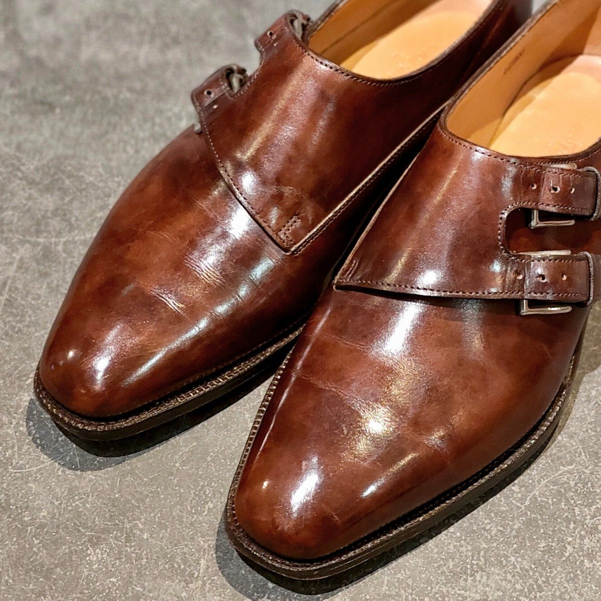 【JOHN LOBB】ジョンロブ チャペル ダブルモンク ミュージアムカーフ ブラウン サイズUK6E 8000ラスト