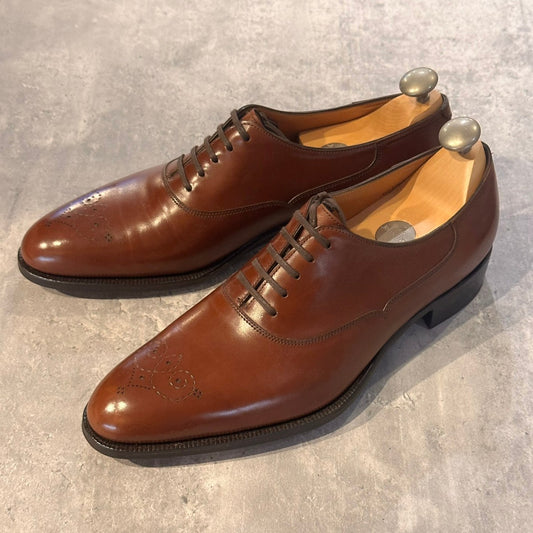 希少 美品【JOHN LOBB】ジョンロブ JOHN LOBB イヤーモデル 2007 メダリオン オックスフォード カーフ ブラウン サイズUK7.5E 1105ラスト