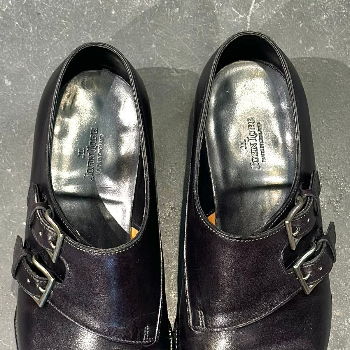 美品【John Lobb】ジョンロブ ダブルモンク チャペル ミュージアムカーフ ブラック サイズ6E 8000ラスト