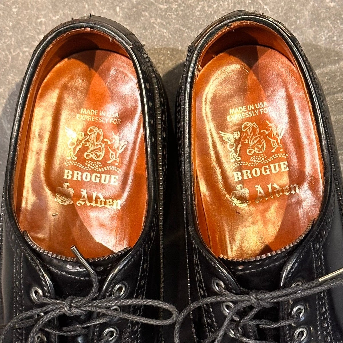 【ALDEN】オールデン D9506 BROGUE別注 マサムネブルーチャー コードバン フルブローグ ブラック サイズUS7.5D トレモントラスト