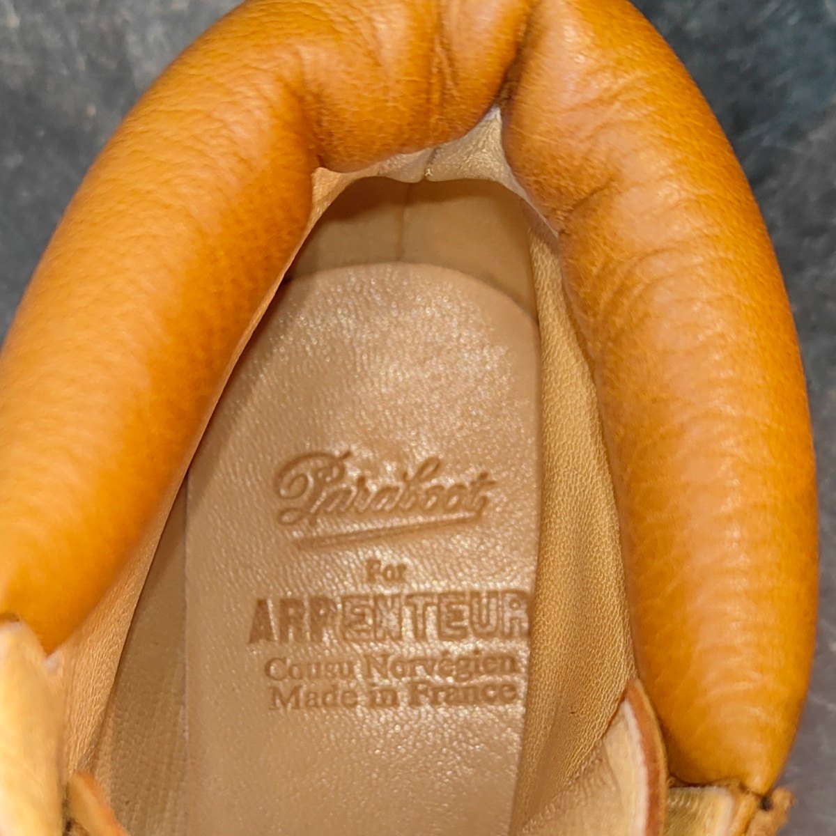 美品【Paraboot】パラブーツ アーペントル別注 ベルジュラック ワークブーツ スエード ベージュ サイズ UK7