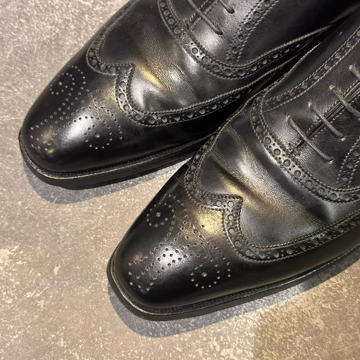 【Crockett&Jones】クロケット&ジョーンズ クリフォード ウイングチップ カーフ ブラック サイズUK8E 337ラスト
