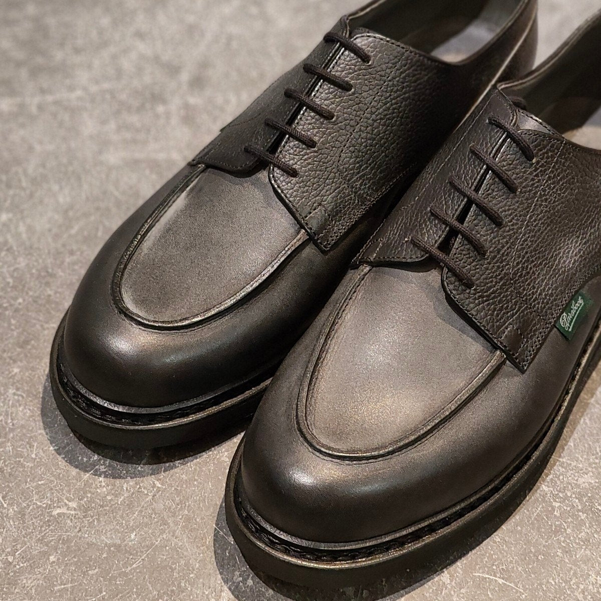 希少 新品未使用【Paraboot】パラブーツ JOSEPH別注 シャンボード Uチップ リスレザーグレインレザーコンビ ブラック サイズ UK8 参考定価￥121,000-