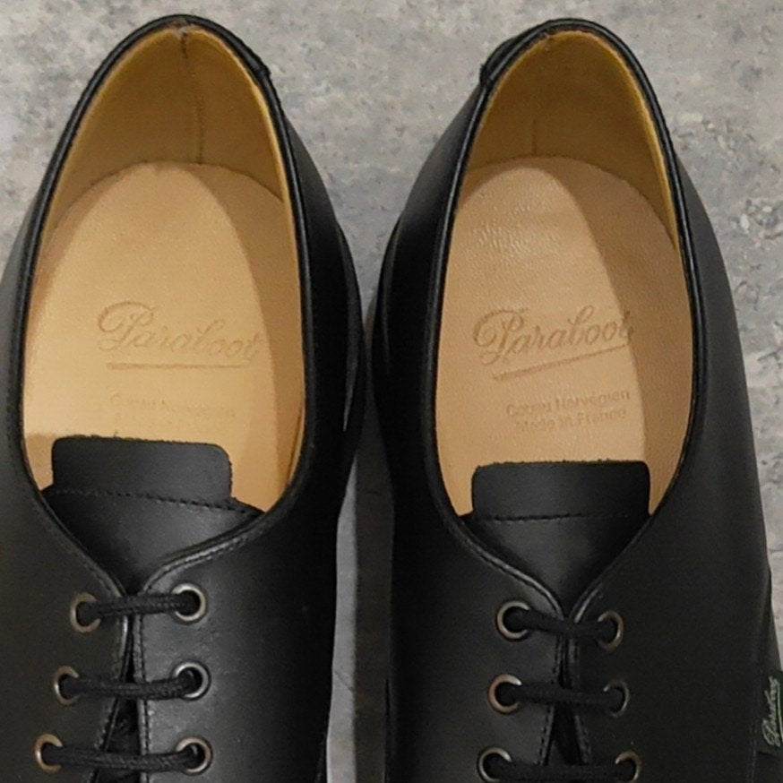 極美品【Paraboot】パラブーツ キャッスル プレーントゥ カーフ ブラック サイズUK9