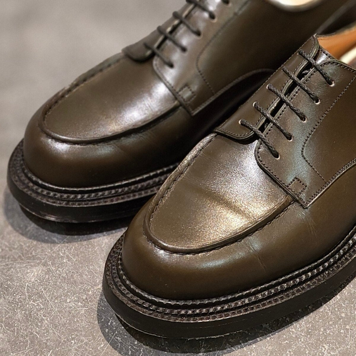 希少 極美品【J.M.WESTON】ジェイエムウエストン 641 ゴルフ トリプルソール Uチップ ボックスカーフ ハンターグリーン サイズ UK5D 31ラスト
