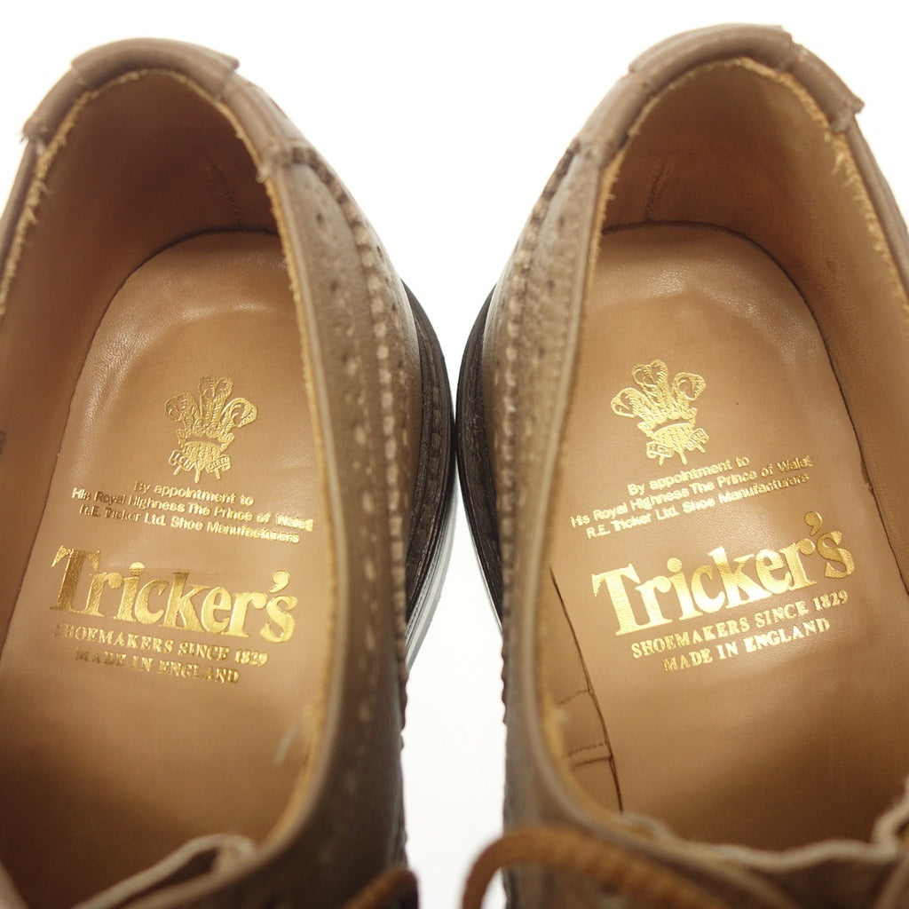 【Tricker’s】トリッカーズ バートン 5633 フルブローグ カーフ ベージュ UK6.5 BOURTON