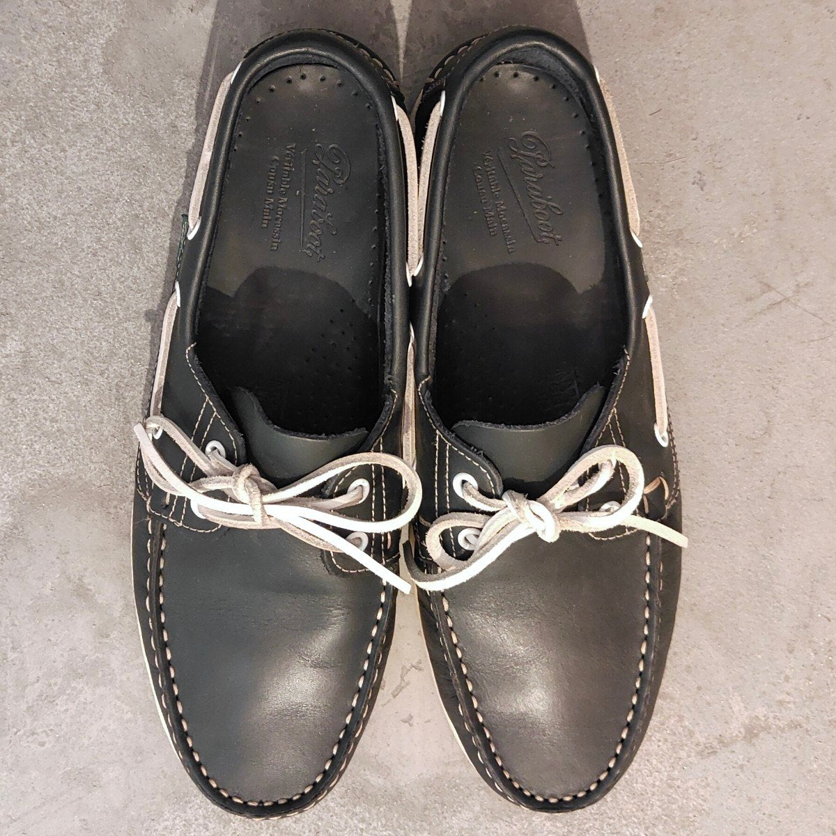 美品【PARABOOT】パラブーツ バース デッキシューズ カーフ ネイビー サイズUK8
