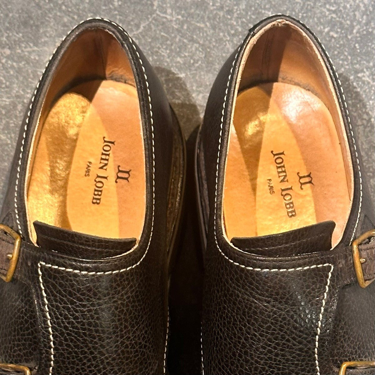 希少【JOHN LOBB】ジョンロブ ウィリアム コテージライン ダブルモンク グレインレザー ブラック サイズ不明(UK7.5相当)