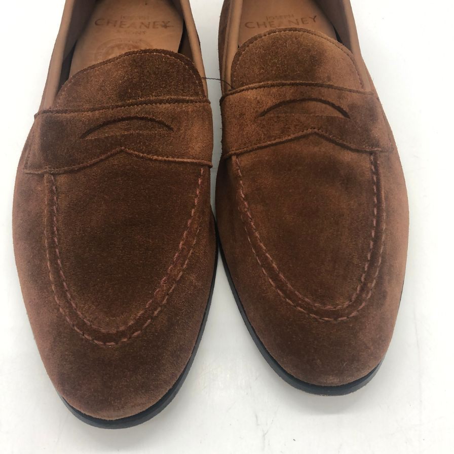 【JOSEPH CHEANEY】ジョセフチーニー  スエード コインローファー トビー メンズ サイズ7.5 ブラウン