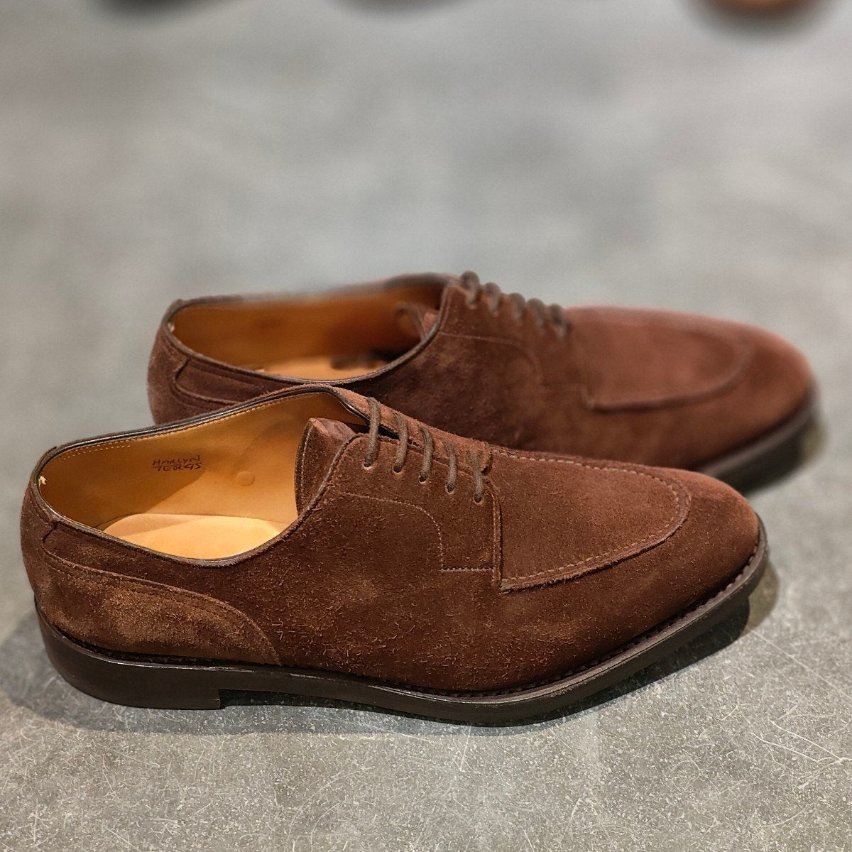 希少 使用数回【JOHN LOBB】ジョンロブ ハーリン Uチップ スエード ブラウン サイズUK7E 8695ラスト