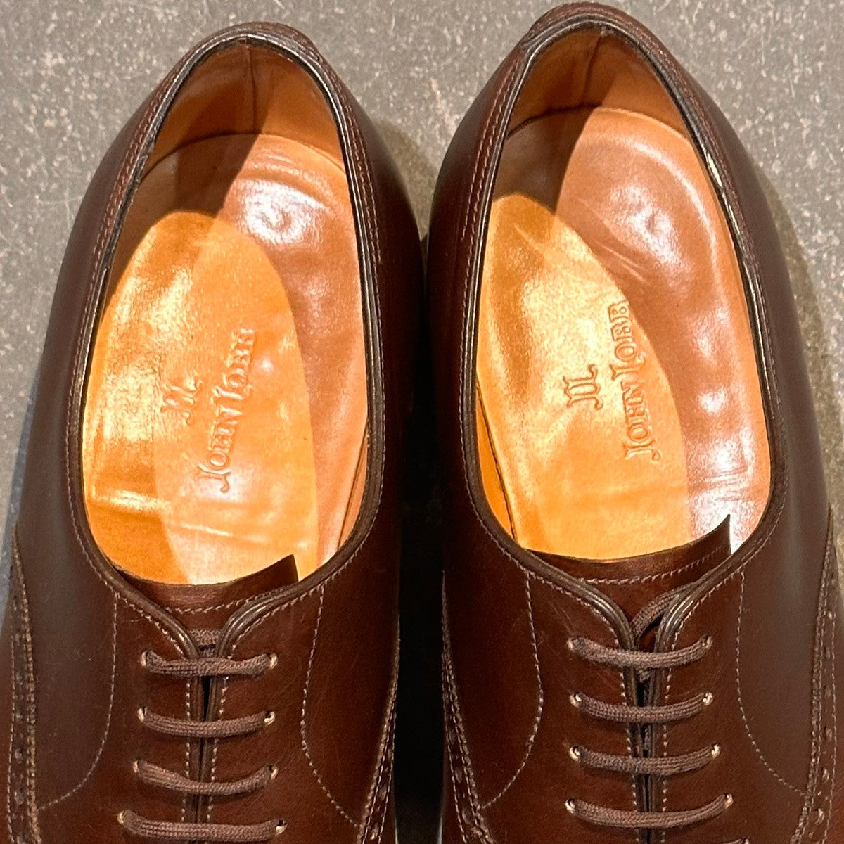 【JOHNLOBB】ジョンロブ エイボン パンチドキャップトゥ カーフ ブラウン サイズUK6E 8000ラスト