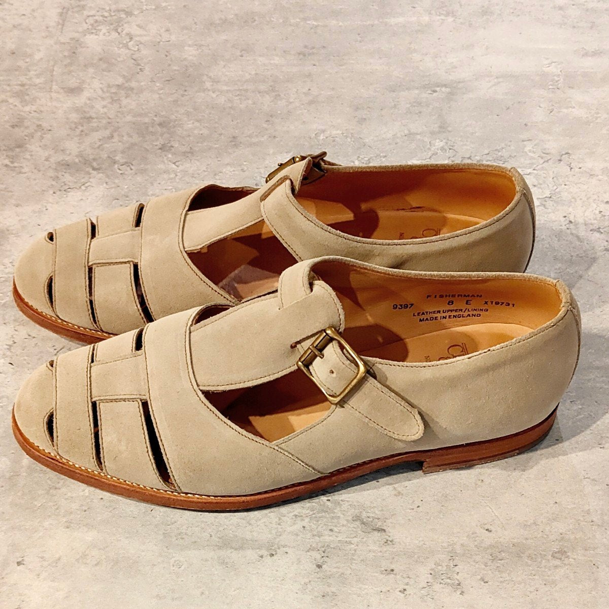 【CROCKETT&JONES】クロケット＆ジョーンズ フィッシャーマン SUBS グルカサンダル スエード ベージュ サイズUK8E 314ラスト