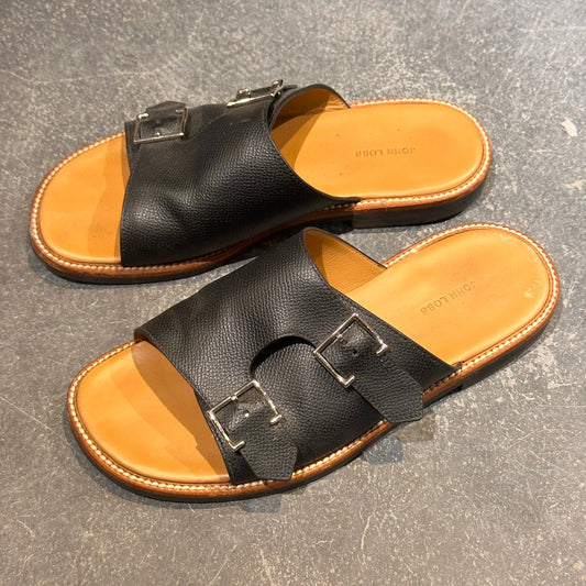 【JOHN LOBB】ジョンロブ ビーコン レザーサンダル ダブルモンク グレインレザー ブラック サイズUK7