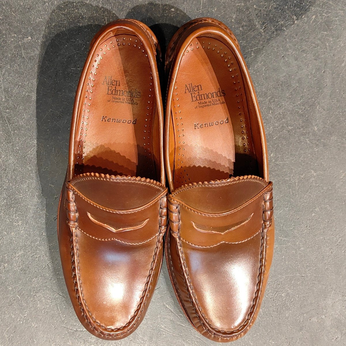 希少 使用数回【Allen Edmonds】アレンエドモンズ ケンウッド ビーフローファー コードバン ウイスキー サイズUS9