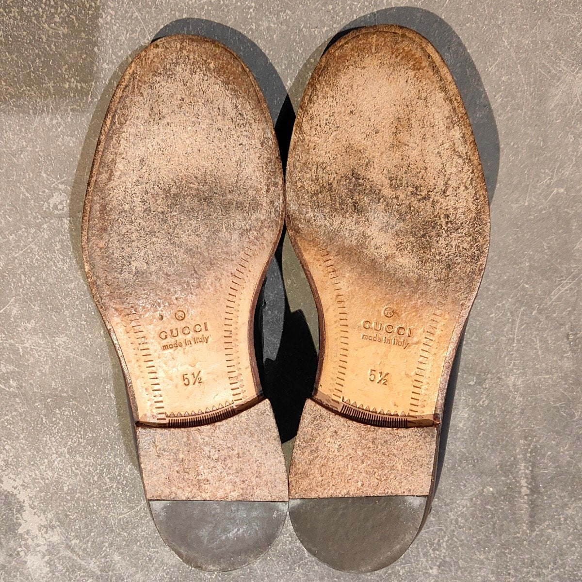 GUCCI】グッチ 407444 コインローファー カーフ ネイビー サイズUK5.5
