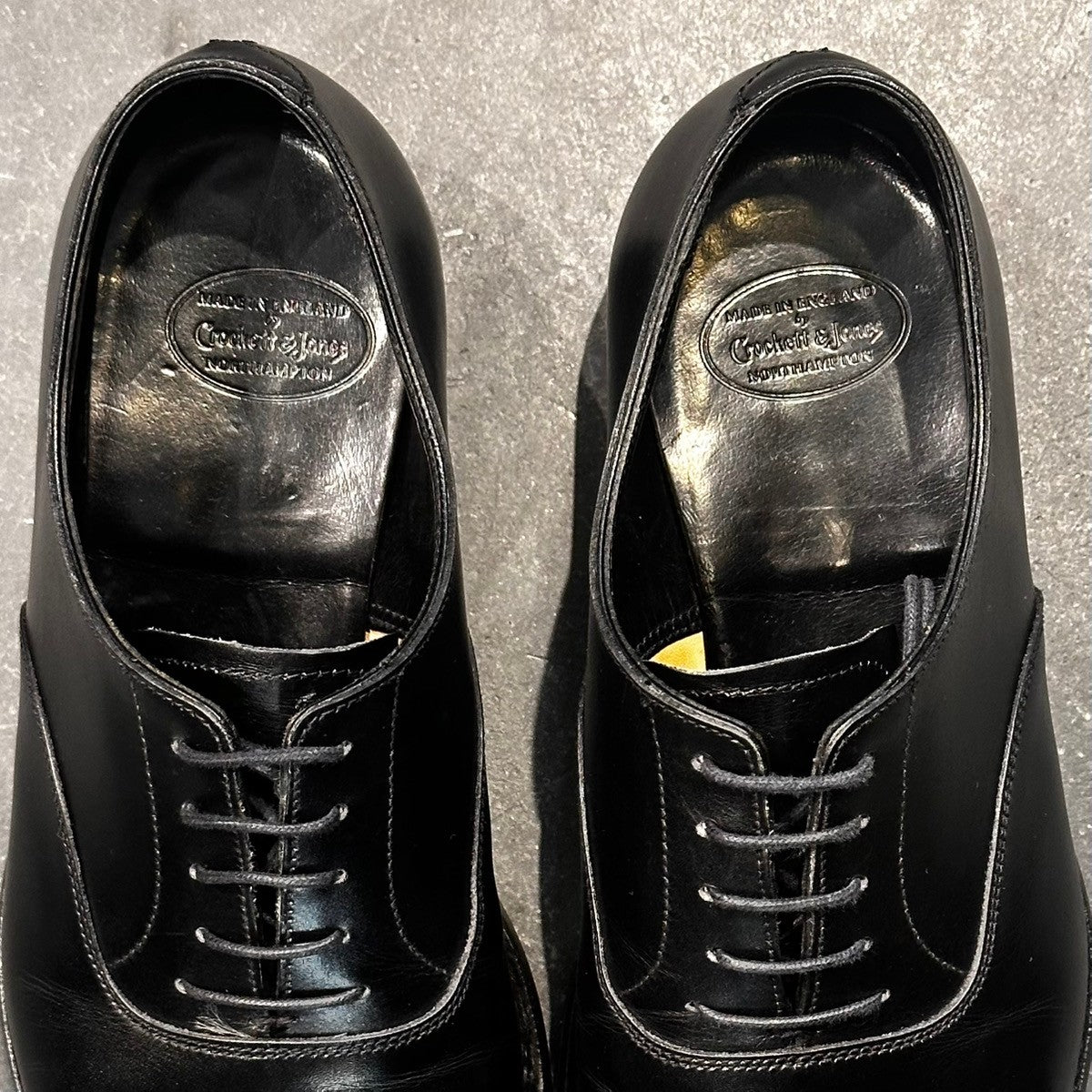 美品【CROCKETT&JONES】クロケット&ジョーンズ ストレートチップ オードリー3 カーフ ブラック サイズ UK6.5E 367ラスト