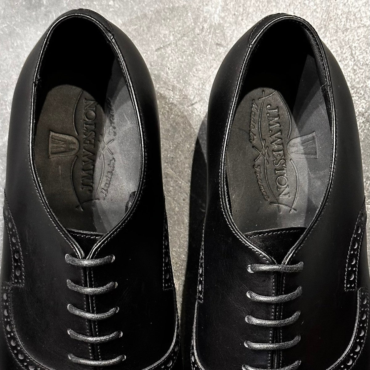 未使用品【J.M.WESTON】ジェイエムウエストン 359 ラファエル パンチドキャップトゥ カーフ ブラック サイズUK5D T9ラスト