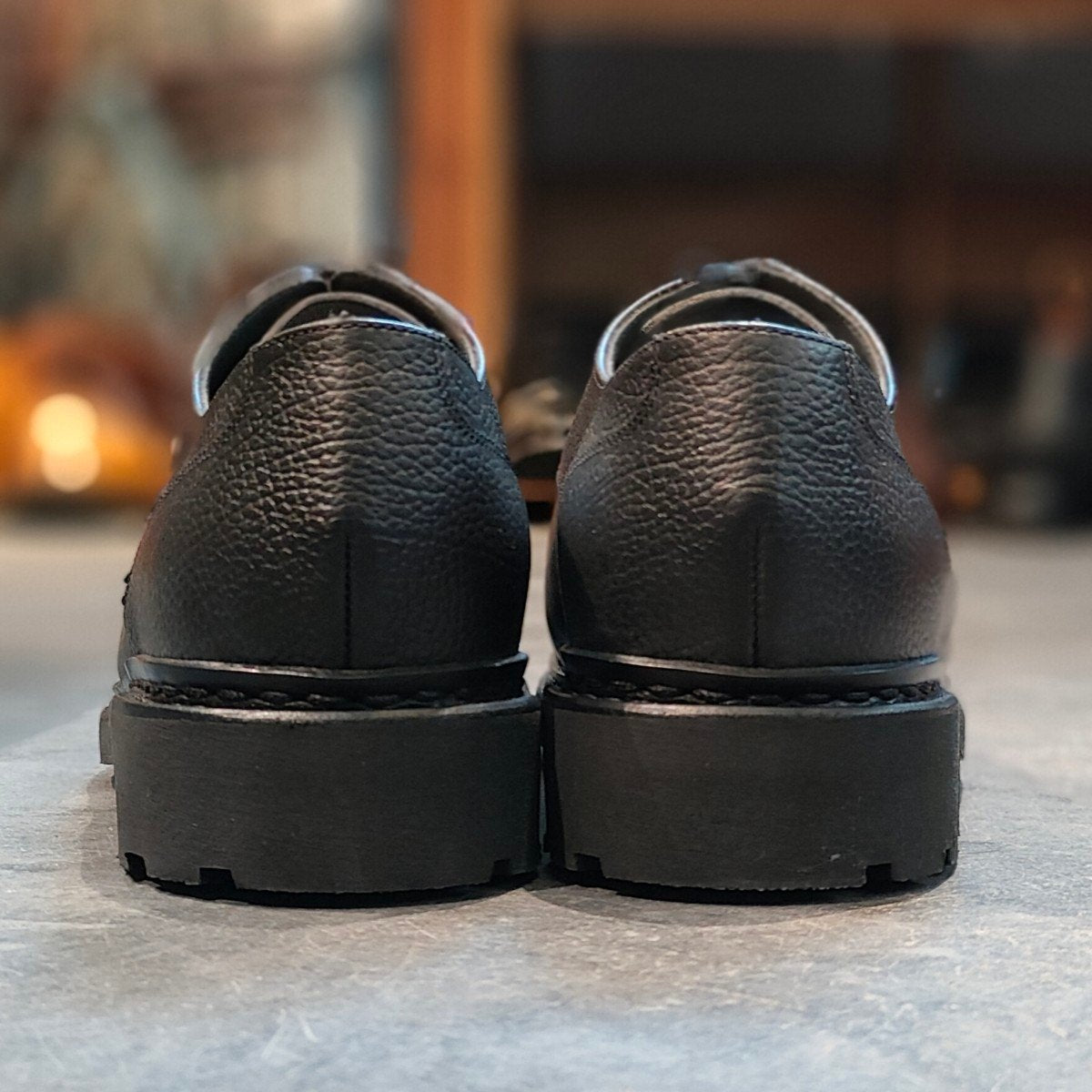希少 新品未使用【Paraboot】パラブーツ ジョセフ別注 シャンボード Uチップ リスレザーグレインレザーコンビ ブラック サイズ UK7 参考定価￥121,000-