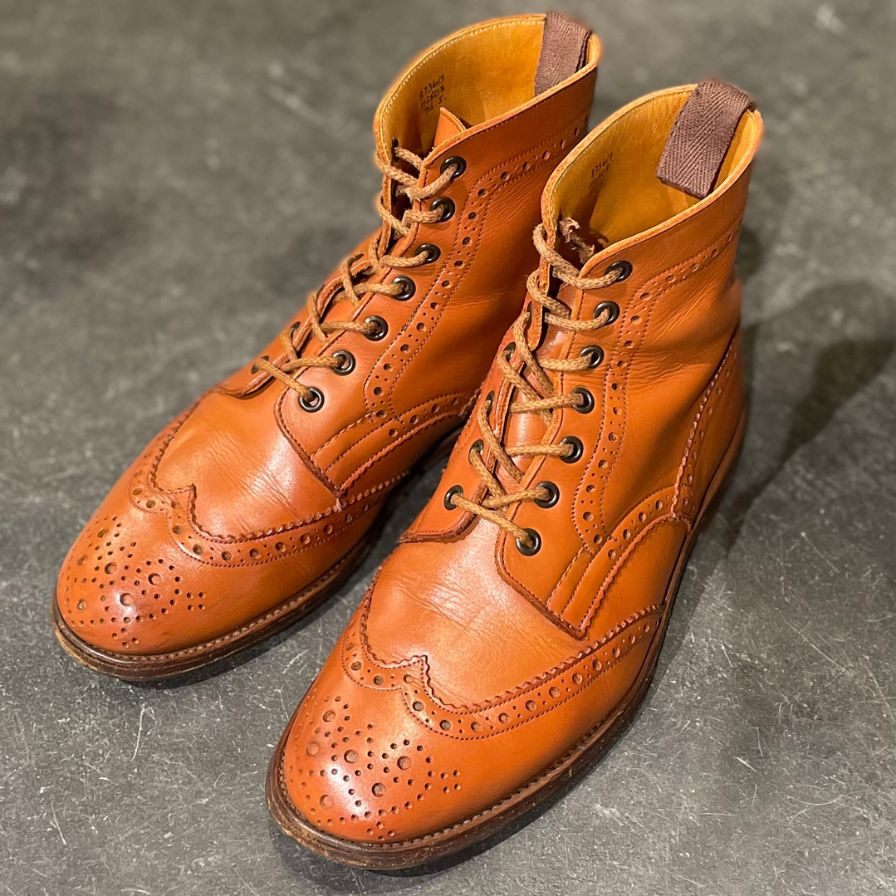 【Tricker's】トリッカーズ カントリーブーツ モールトン M2508 カーフ ブラウン系 サイズ UK7.5