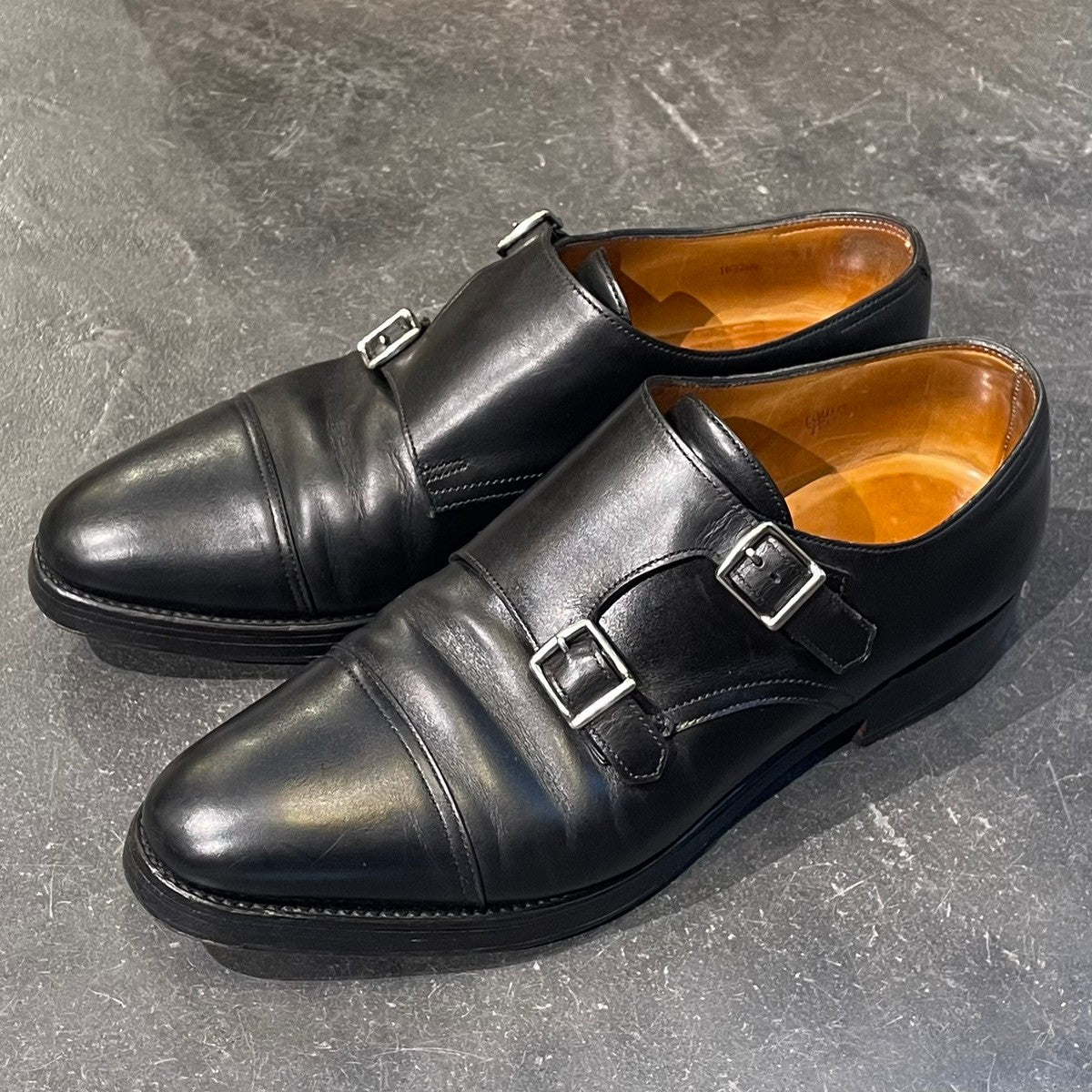 【JOHN LOBB】ジョンロブ ウィリアム ダブルモンク  カーフ ブラック サイズ UK7.5E 9795Rラスト