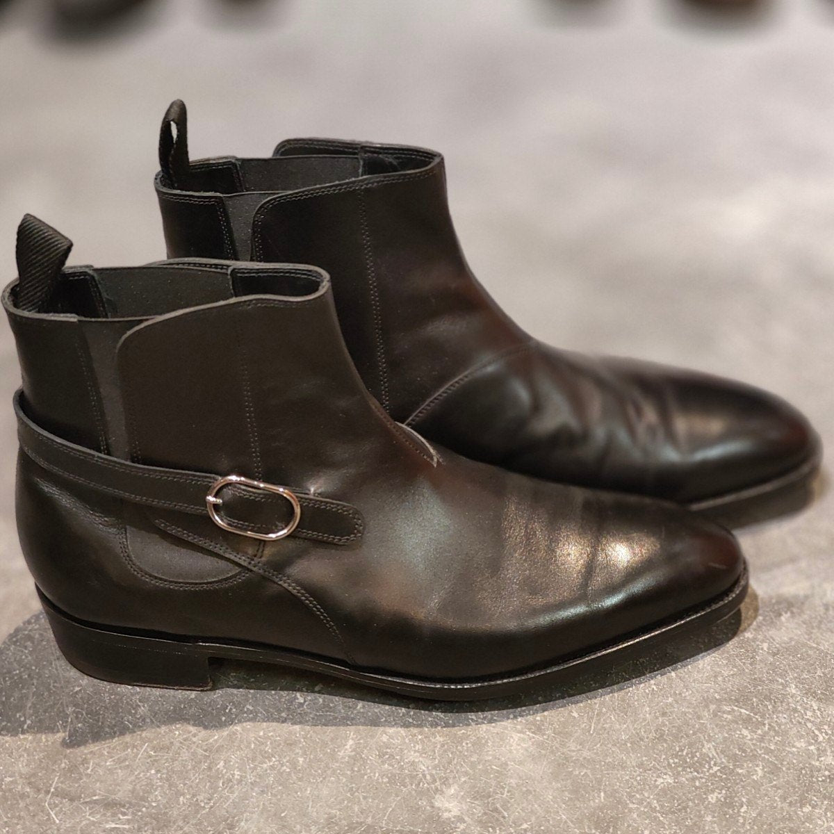 使用数回【JOHN LOBB】ジョンロブ メイソンズ  プレステージライン ジョッパーブーツ カーフ ブラック サイズ UK8E 7000Bラスト