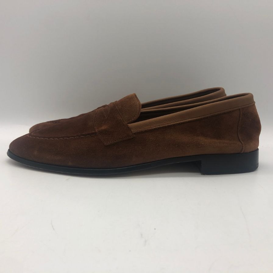 【JOSEPH CHEANEY】ジョセフチーニー  スエード コインローファー トビー メンズ サイズ7.5 ブラウン