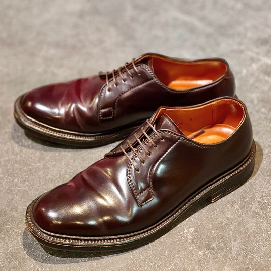 極美品【ALDEN】オールデン 990 プレーントゥ コードバン ダークバーガンディ サイズ US7D バリーラスト 参考定価 ￥220,000-