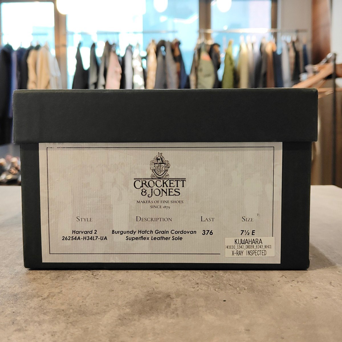 希少 試着程度【Crockett&Jones】クロケット&ジョーンズ  ハーバード2 コインローファー ハッチグレインコードバン バーガンディ サイズUK6E 376ラスト