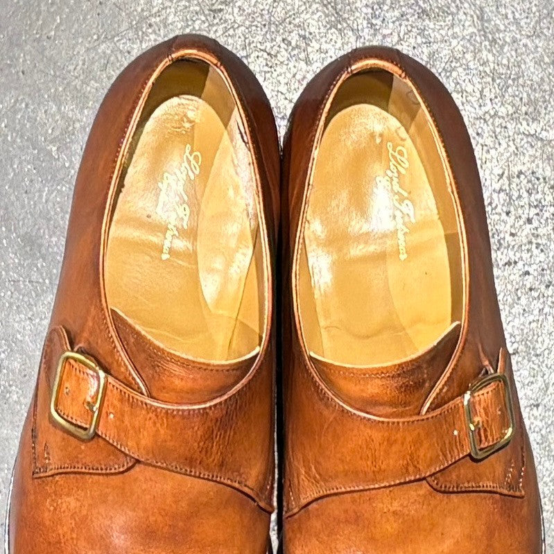【Lloyd Footwear】ロイドフットウェア 2822ER04 シングルモンク ダイナイトソール  カーフ ブラウン サイズ UK8.5E