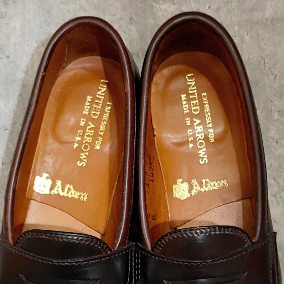 極美品【ALDEN】オールデン 14528 ペニーローファー コードバン ダークバーガンディ レディース サイズUS6.5 バンラスト想定