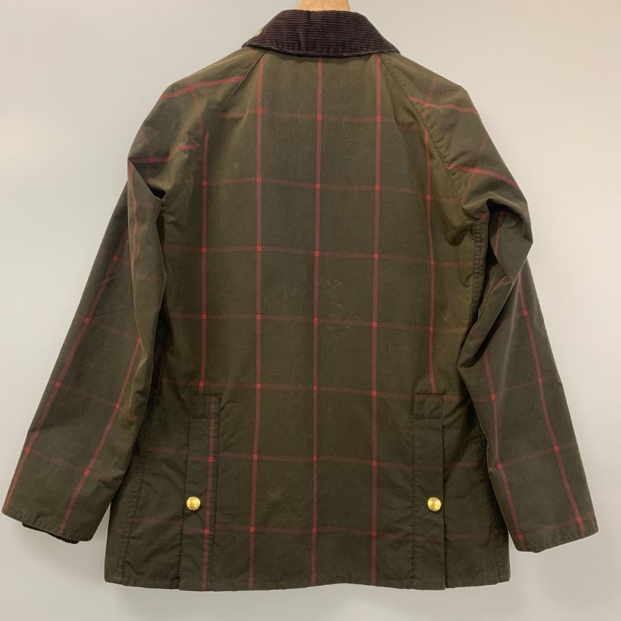 【Barbour】バブアー オイルドジャケット ビデイルSL オリーブ 赤ウィンドペン柄  メンズ サイズ36