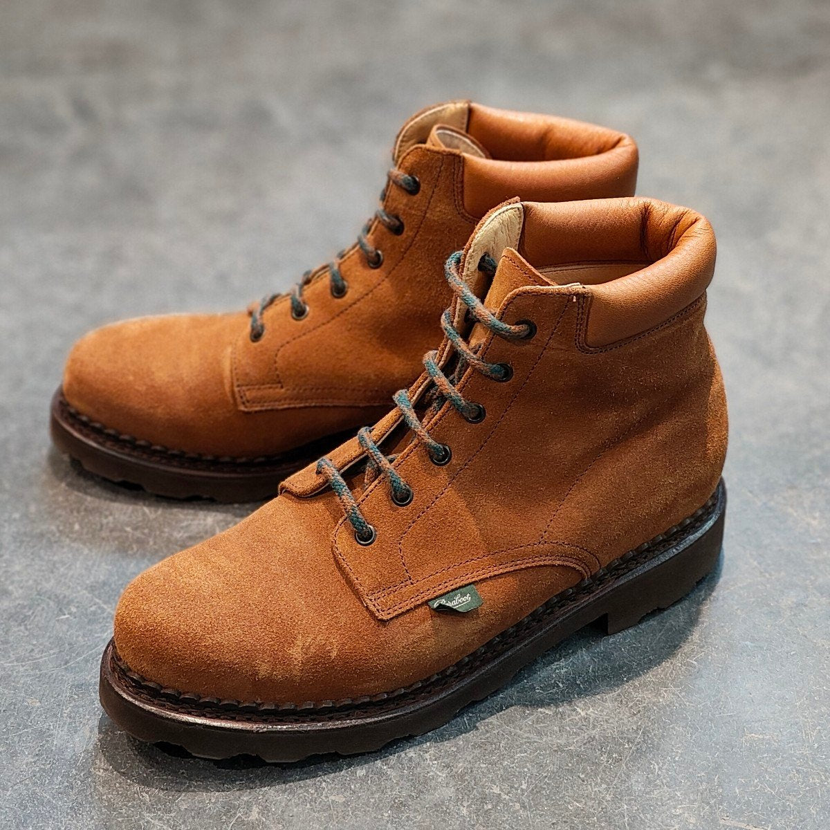 美品【Paraboot】パラブーツ アーペントル別注 ベルジュラック ワークブーツ スエード ベージュ サイズ UK7