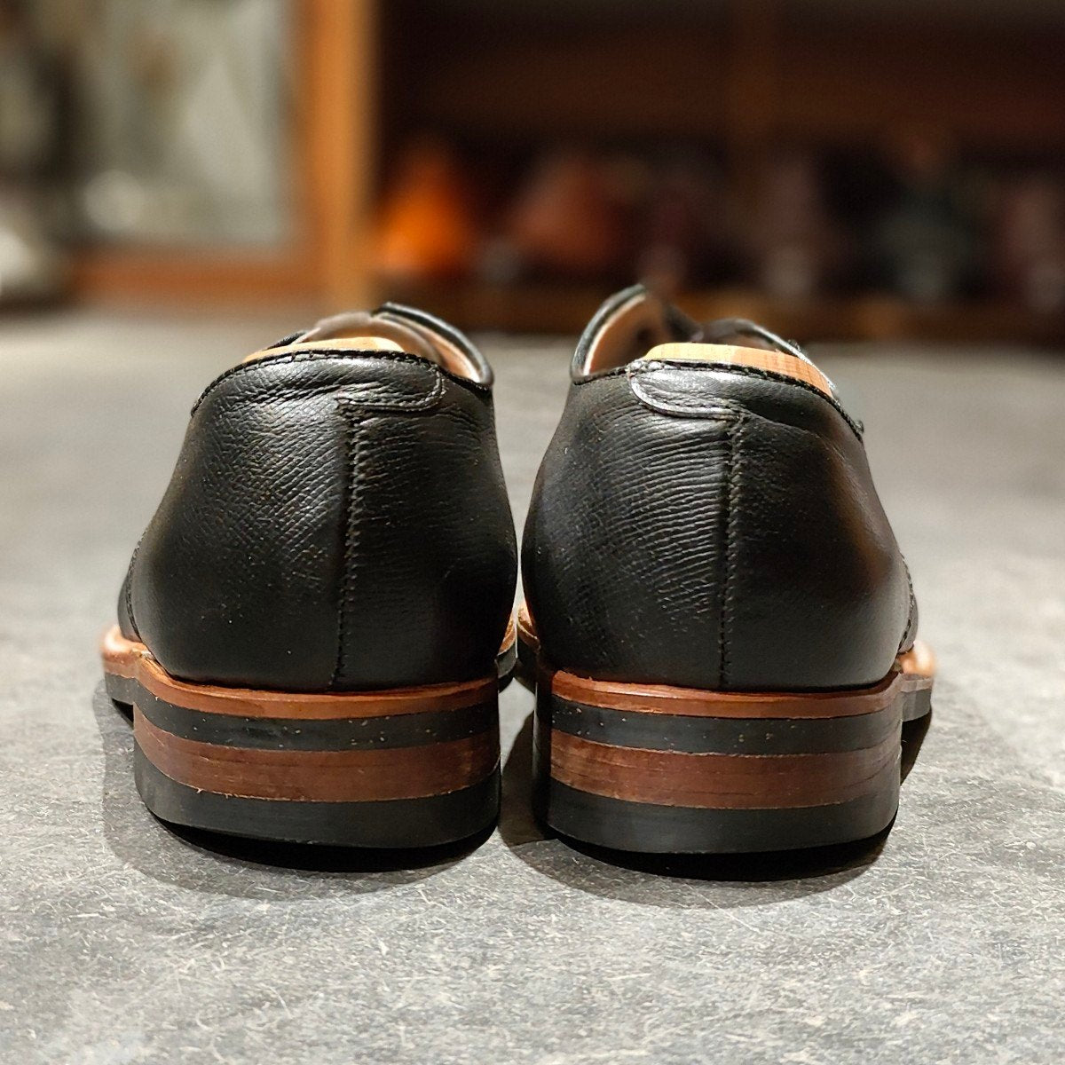 極美品【ALDEN】オールデン 43187 モックトゥオックスフォード アルパインカーフ ブラック サイズUS8D トゥルーバランスラスト