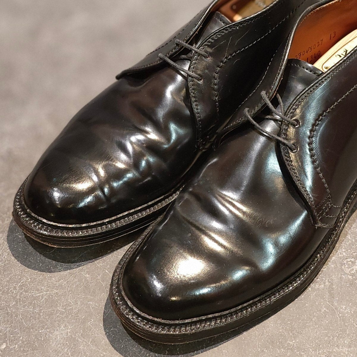 極美品 【ALDEN】オールデン レザーソウル別注 1340 チャッカブーツ コードバン ブラック サイズ US7.5E バリーラスト 参考定価￥225,500-