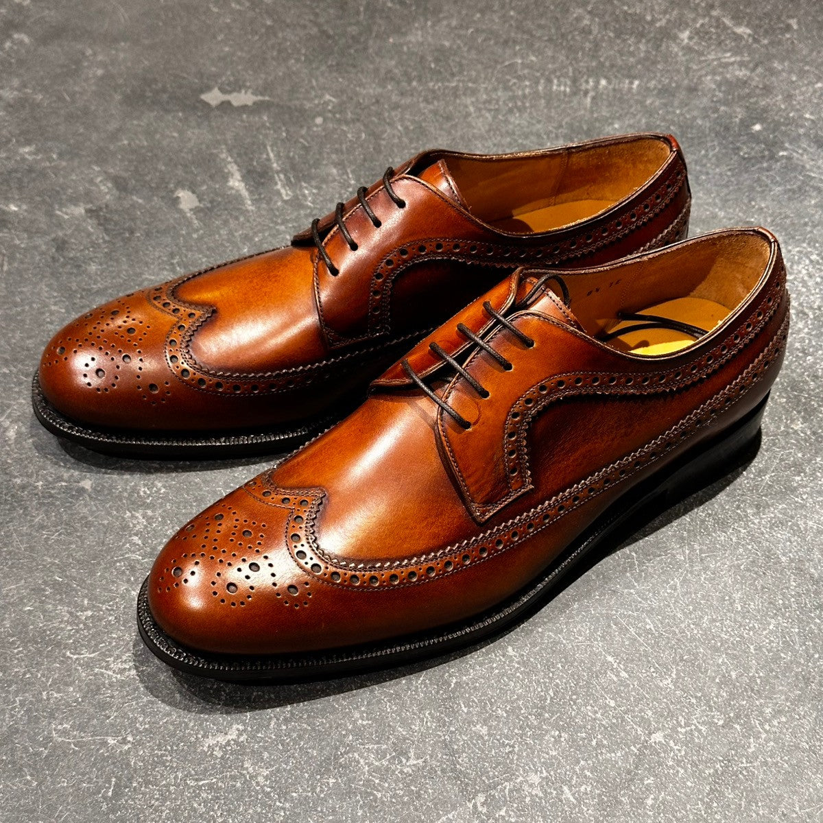 未使用品【Salvatore Ferragamo】サルヴァトーレ フェラガモ 4328 ウイングチップ カーフ ブラウン サイズUK8.5E