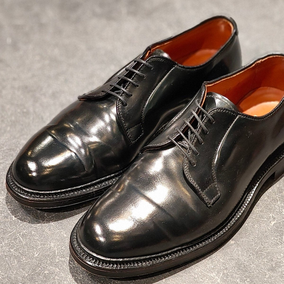 使用数回【ALDEN】オールデン 9901 プレーントゥ コードバン ブラック サイズ US7E バリーラスト 参考定価￥220,000-