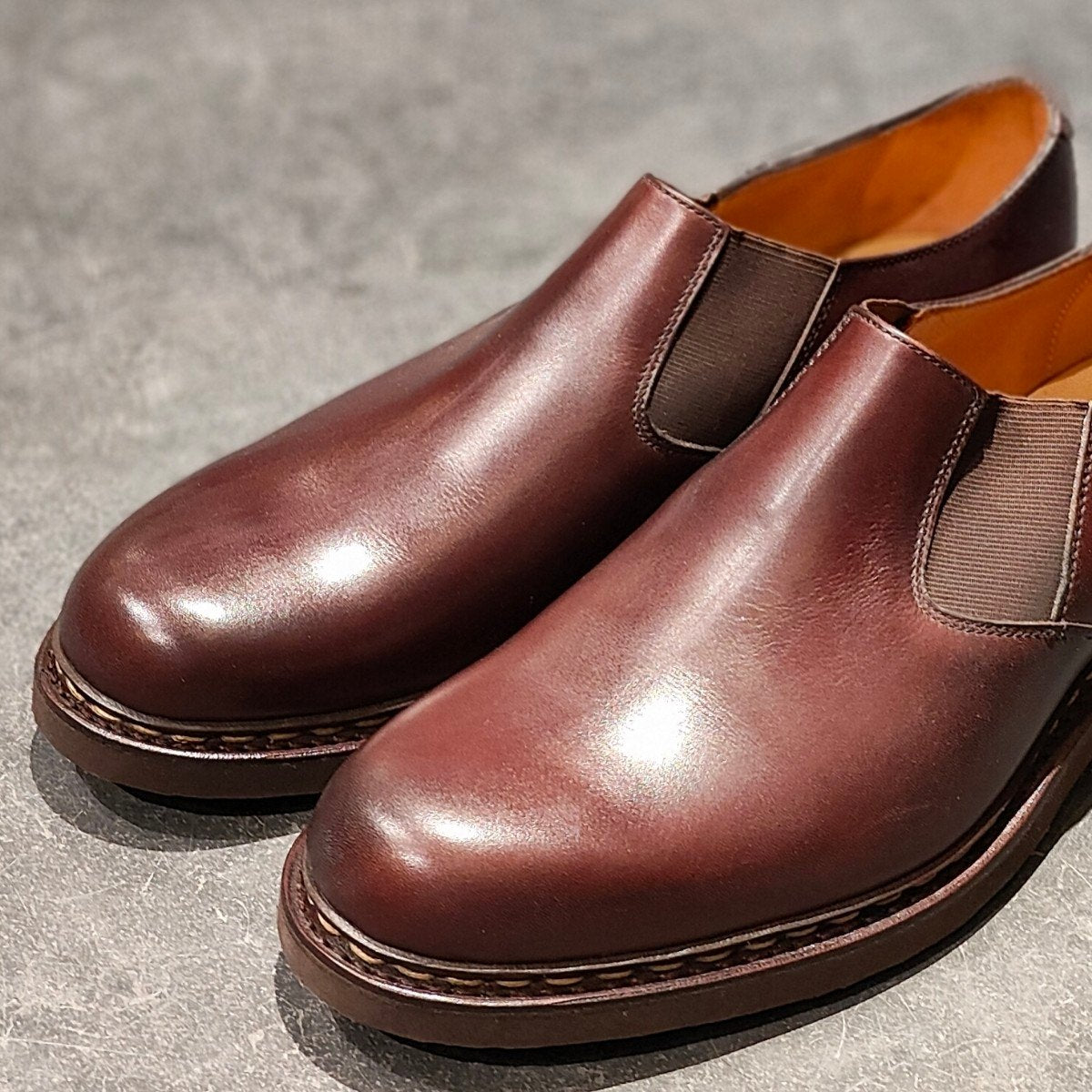 新品未使用【Paraboot】パラブーツ フォトン サイドゴアスリッポン リスレザー カフェ サイズ UK8.5 参考定価￥90,200-