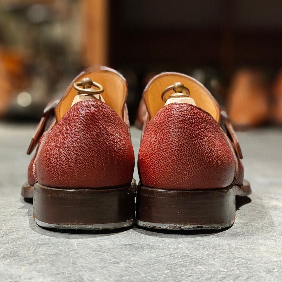 希少 美品【Stefano Bemer】ステファノベーメル シングルモンク グレインレザー ボルドー サイズ 40