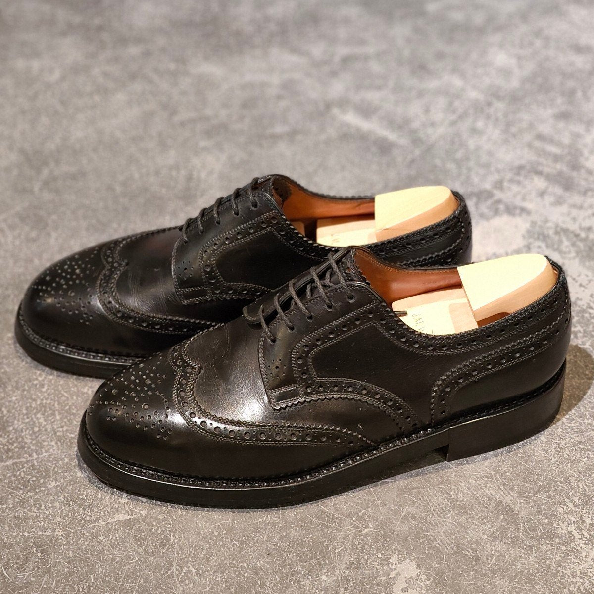 希少 美品【J.M.WESTON】ジェイエムウエストン 589 ウイングチップ ブラック サイズUK8C 32ラスト