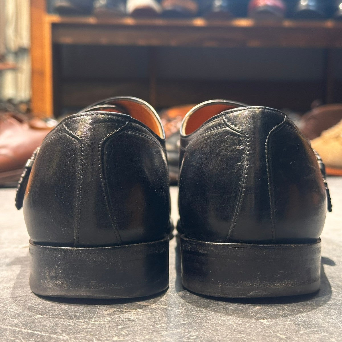 【TANINO CRISCI】タニノクリスチー シングルモンク 131f29 カーフ ブラック サイズUK8