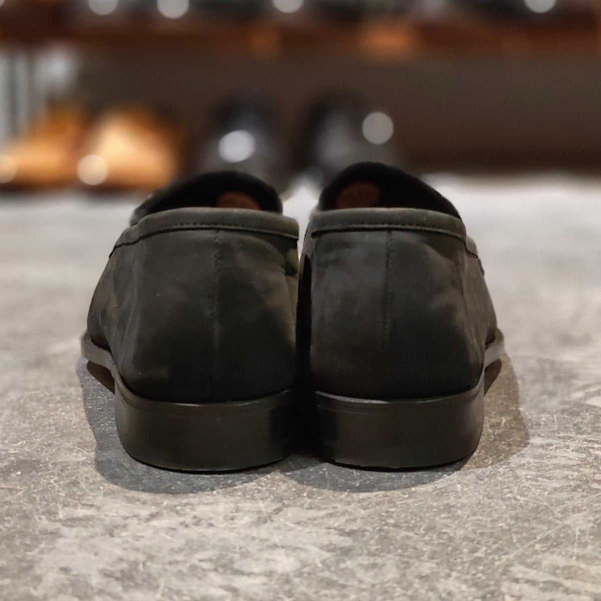 試着程度【EDWARD GREEN】エドワードグリーン キービル ローファー ヌバック ブラック  サイズ UK8E 184ラスト