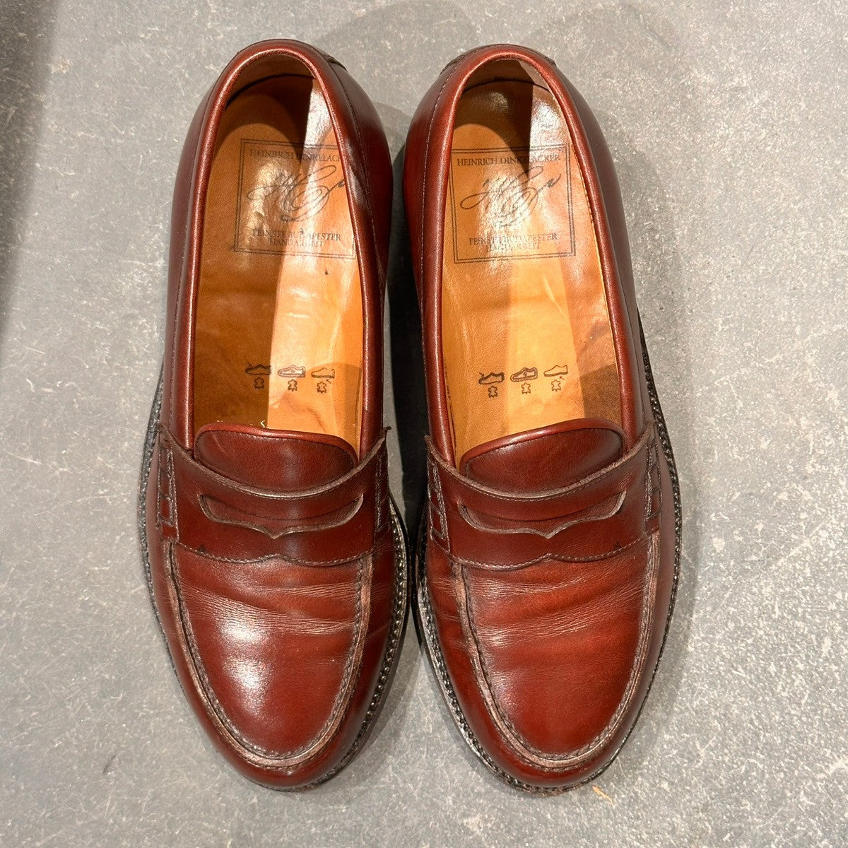 希少【HEINRICH DINKELACKER】ハインリッヒディンケラッカー ウィーン ローファー カーフ バーガンディ サイズ UK6.5