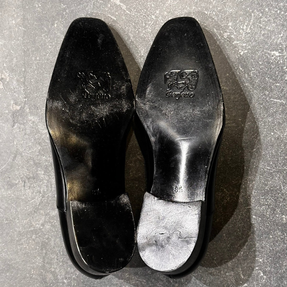 使用数回【perfette】ペルフェット 1112 ストレートチップ カーフ ブラック サイズUK8.5