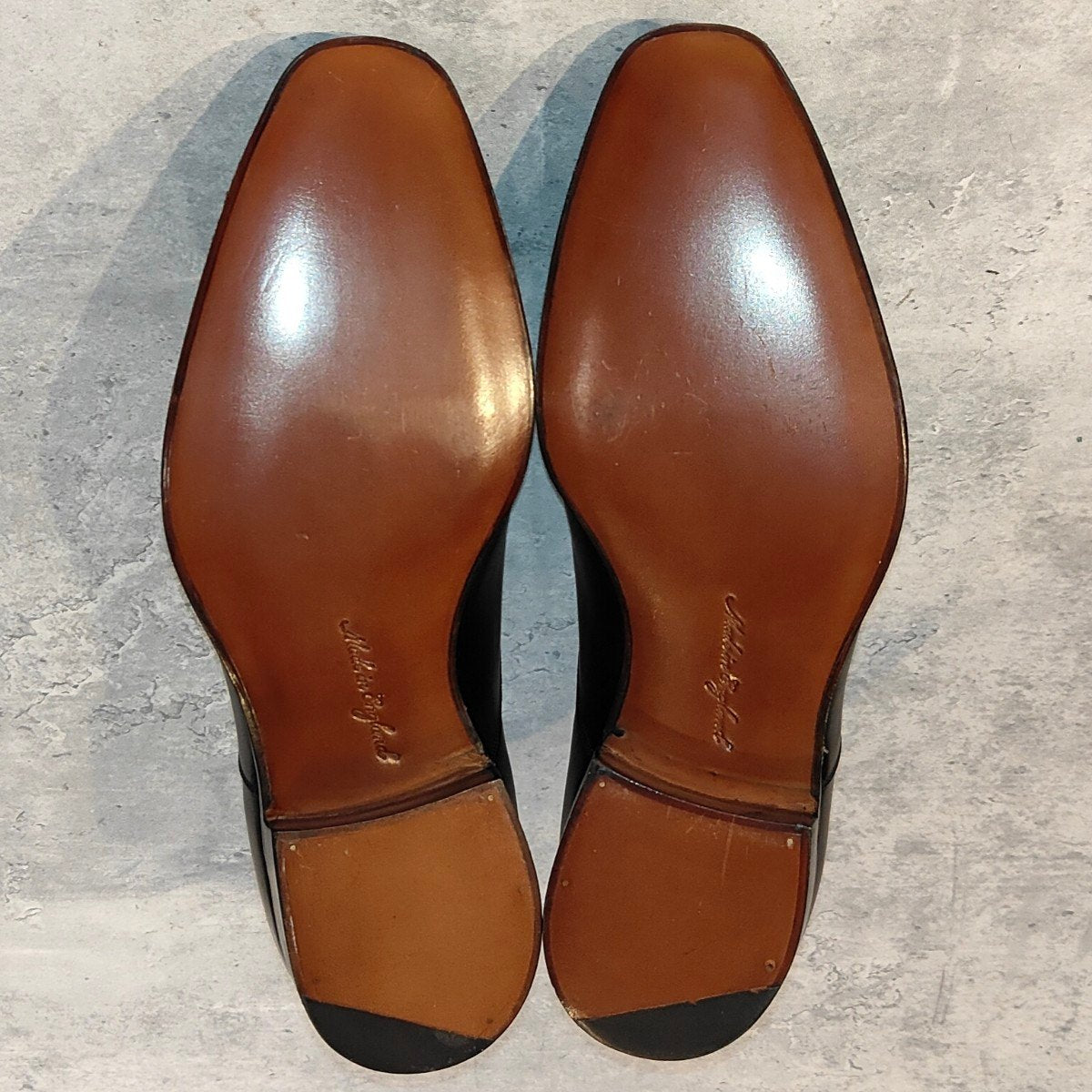 未使用品【Gaziano & Girling】ガジアーノガーリング チャーチル パンチドキャップトゥ カーフ ブラック サイズUK75F S45ラスト
