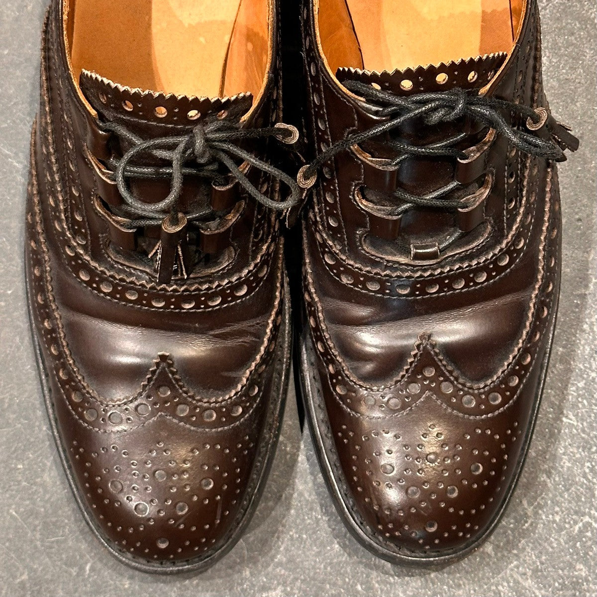 極美品【church's】チャーチ キャロル ウィングチップ ポリッシュドバインダーカーフ ブラウン サイズ 37