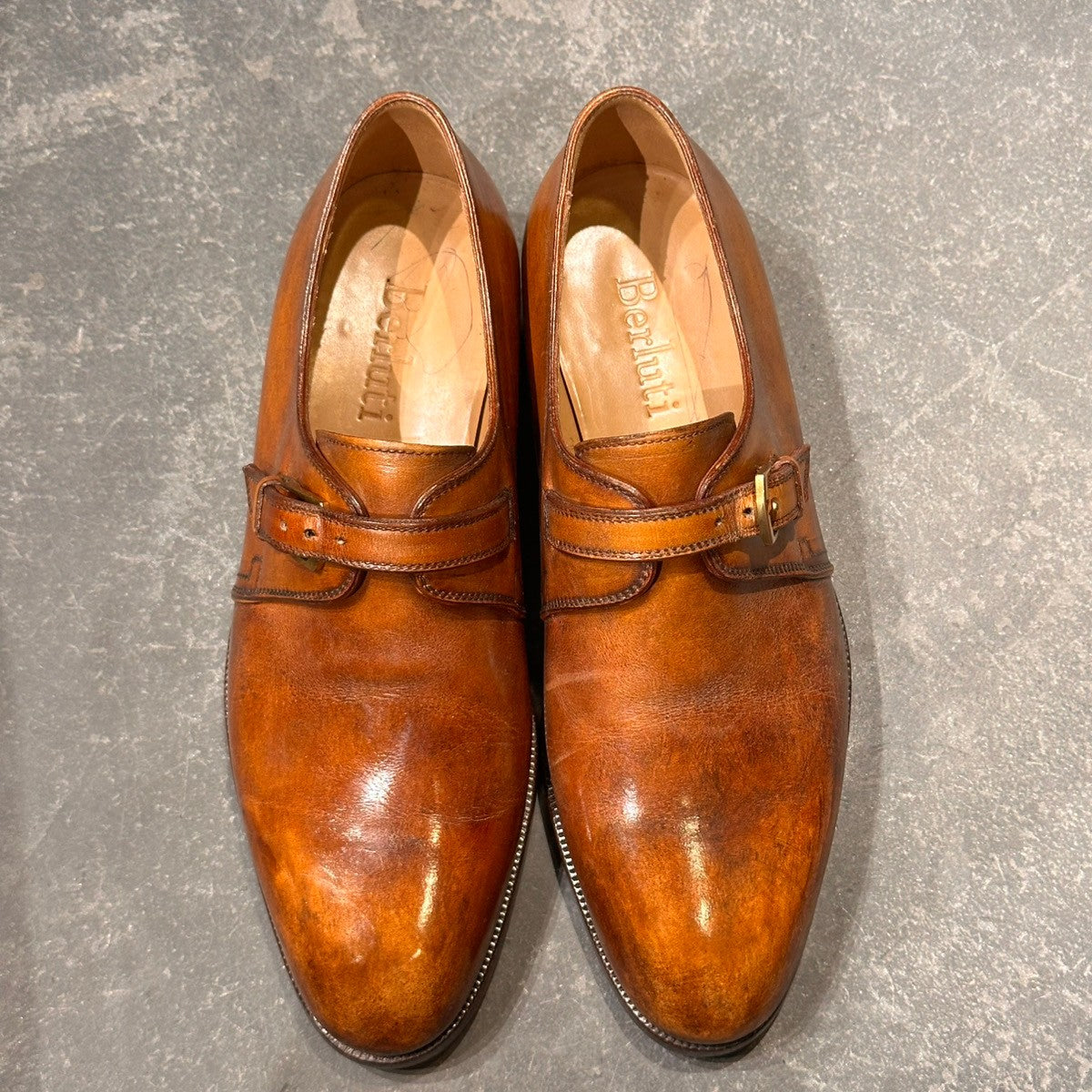 【BERLUTI】ベルルッティ シングルモンク カーフ ライトブラウン サイズUK6.5